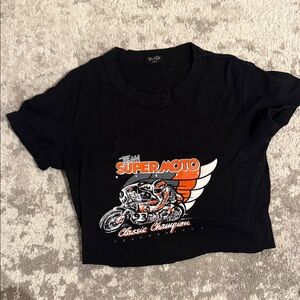 Women’s Black Super Moto Cropped Tee